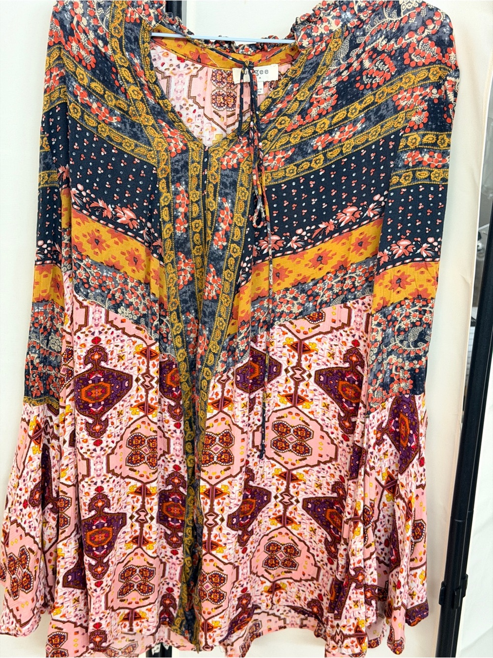 Umgee Boho Floral Patchwork Tunic Top - Multicolor #umgee #floral #womens